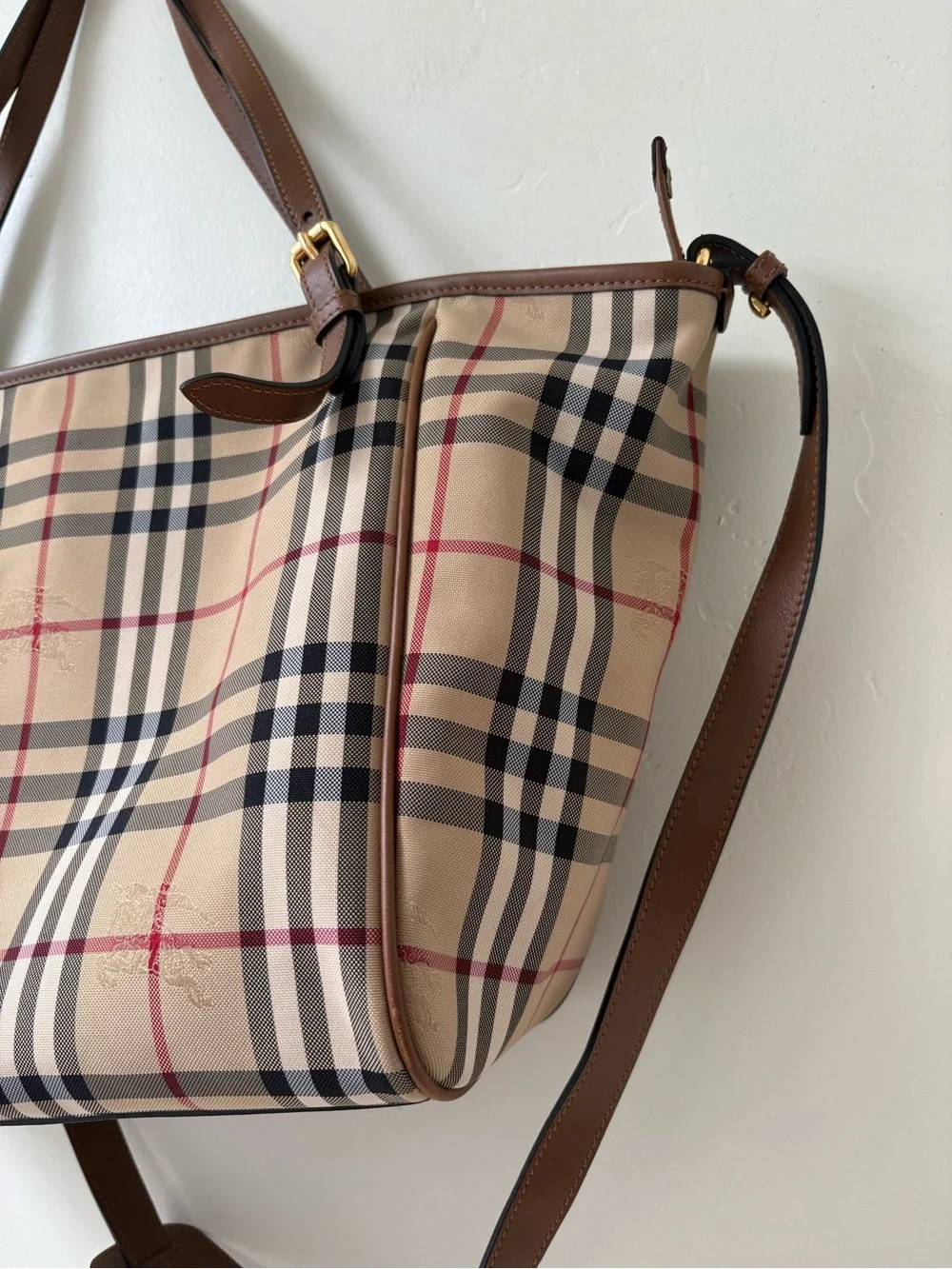 Burberry Haymarket Tote Diaper Bag